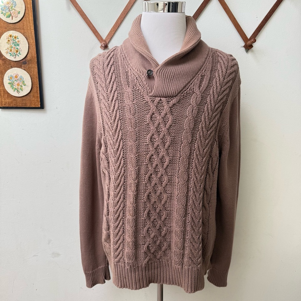 St. John's Bay Cableknit Shawl Neck Sweater